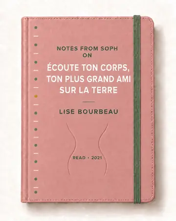 Notes from Soph notebook cover for Écoute ton corps, ton plus grand ami sur la Terre by Lise Bourbeau