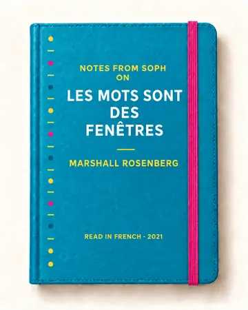 Notes from Soph notebook cover for Les mots sont des fenêtres by Marshall Rosenberg