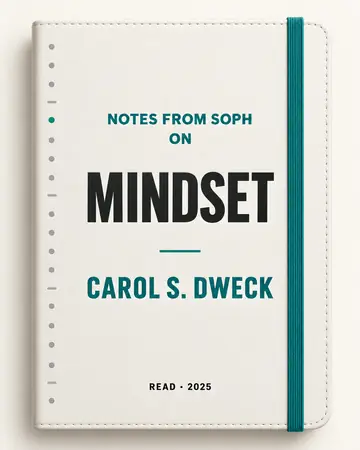 Notes from Soph notebook cover for Mindset by Carol S. Dweck