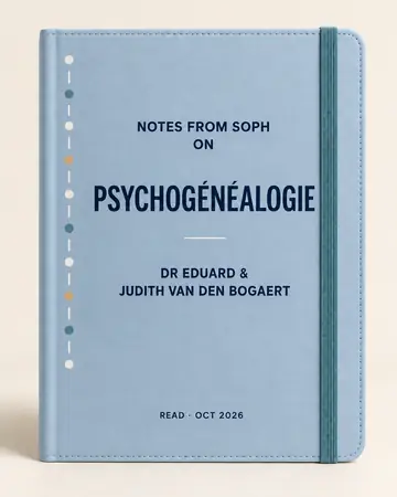 Notes from Soph notebook cover for Psychogénéalogie by Dr Eduard & Judith Van den Bogaert