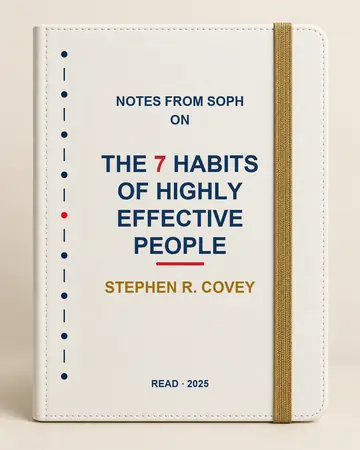 Notes from Soph notebook cover for The 7 Habits of Highly Effective People by Stephen R. Covey