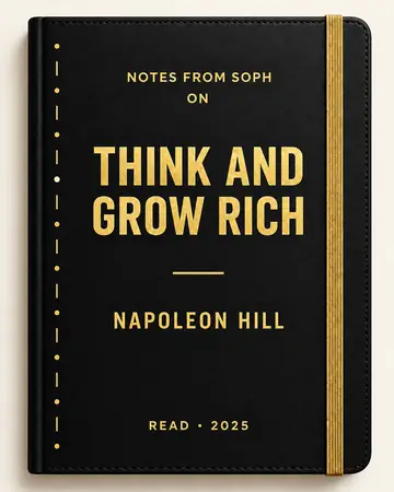 Notes from Soph notebook cover for Think and Grow Rich by Napoleon Hill
