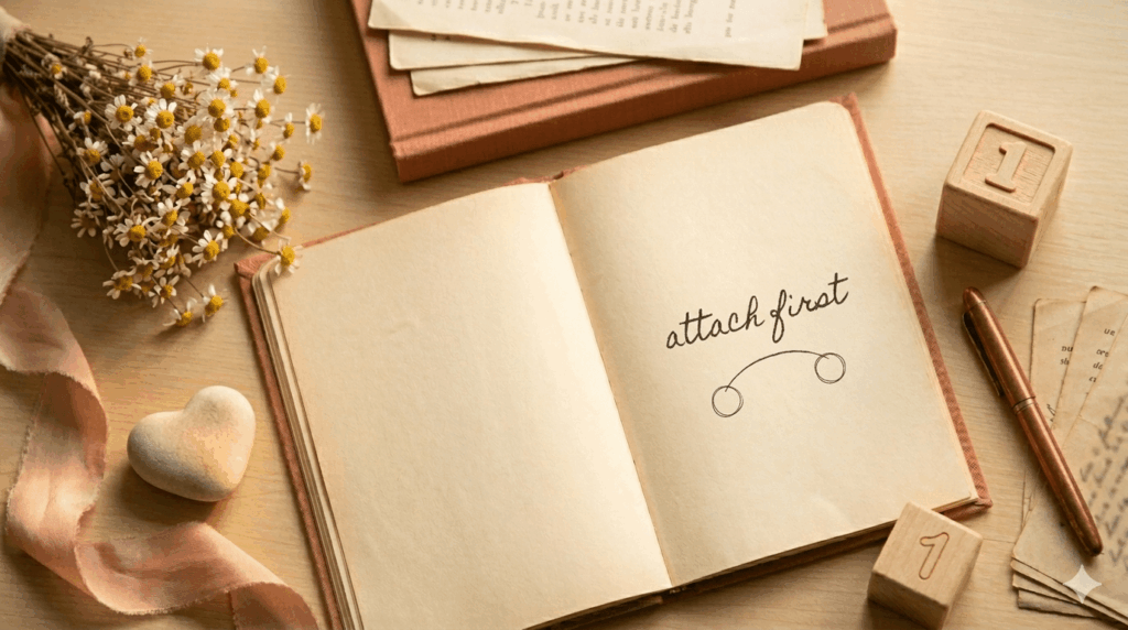 Flat lay of Hold On to Your Kids by Gordon Neufeld with a notebook and journal on a warm neutral linen surface